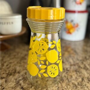 Vintage Yellow Lemon Glass Jar